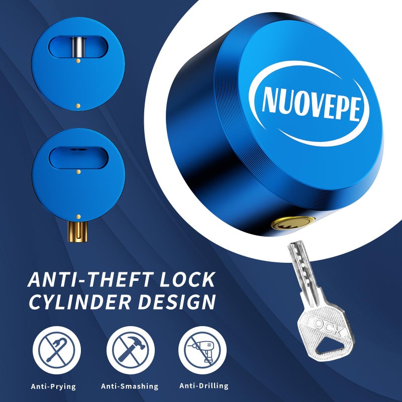 NUOVEPE Trailer Lock Fits 2 5/16 Inch Couplers, Secures Safety Chains Anti-Theft Ball Hitch Lock, Pry-Resistant & Heavy-Duty Trailer Hitch Locks for RV | Cargo | Camper | Dump Trailer (Blue) - Image 4