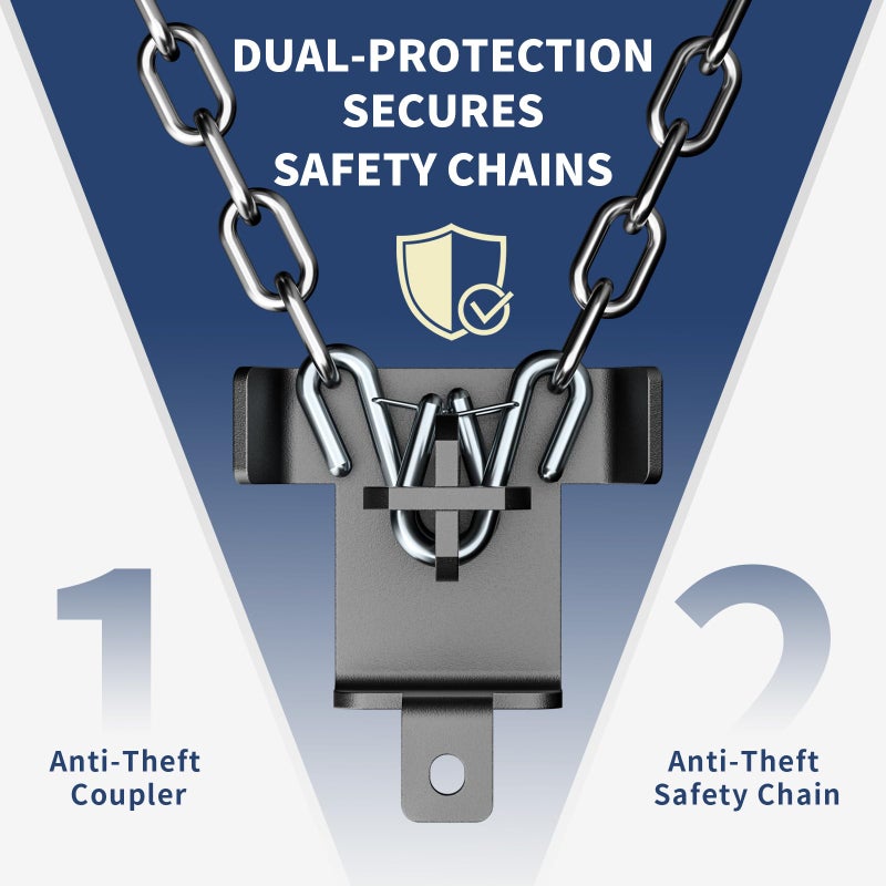 NUOVEPE Trailer Lock Fits 2 5/16 Inch Couplers, Secures Safety Chains Anti-Theft Ball Hitch Lock, Pry-Resistant & Heavy-Duty Trailer Hitch Locks for RV | Cargo | Camper | Dump Trailer (Blue) - Image 5