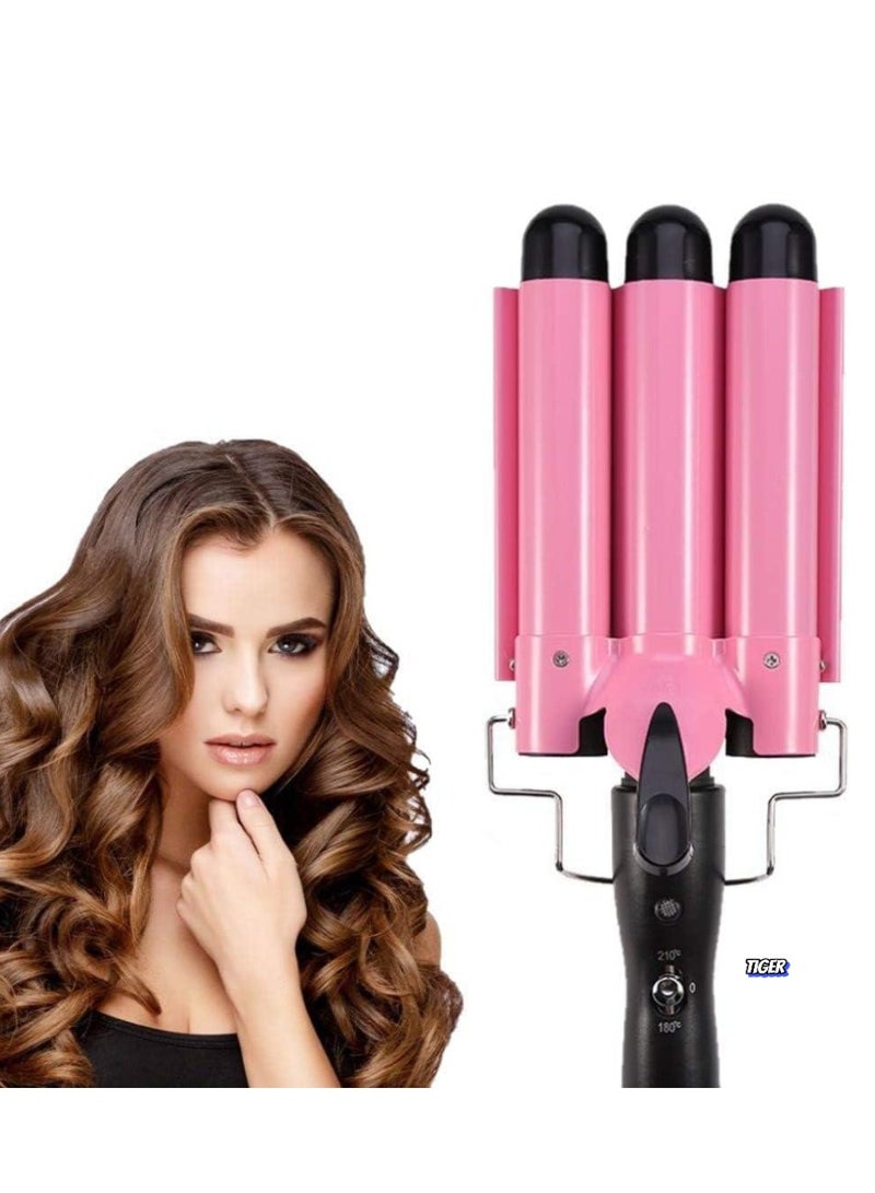 TIGER 3 Barrel Hair Curler – 1 Inch Professional Salon Ceramic Curling Iron with Temperature Control, Adjustable Styling Tools for Long & Short Hair – Perfect for Waves & Curls - Image 1