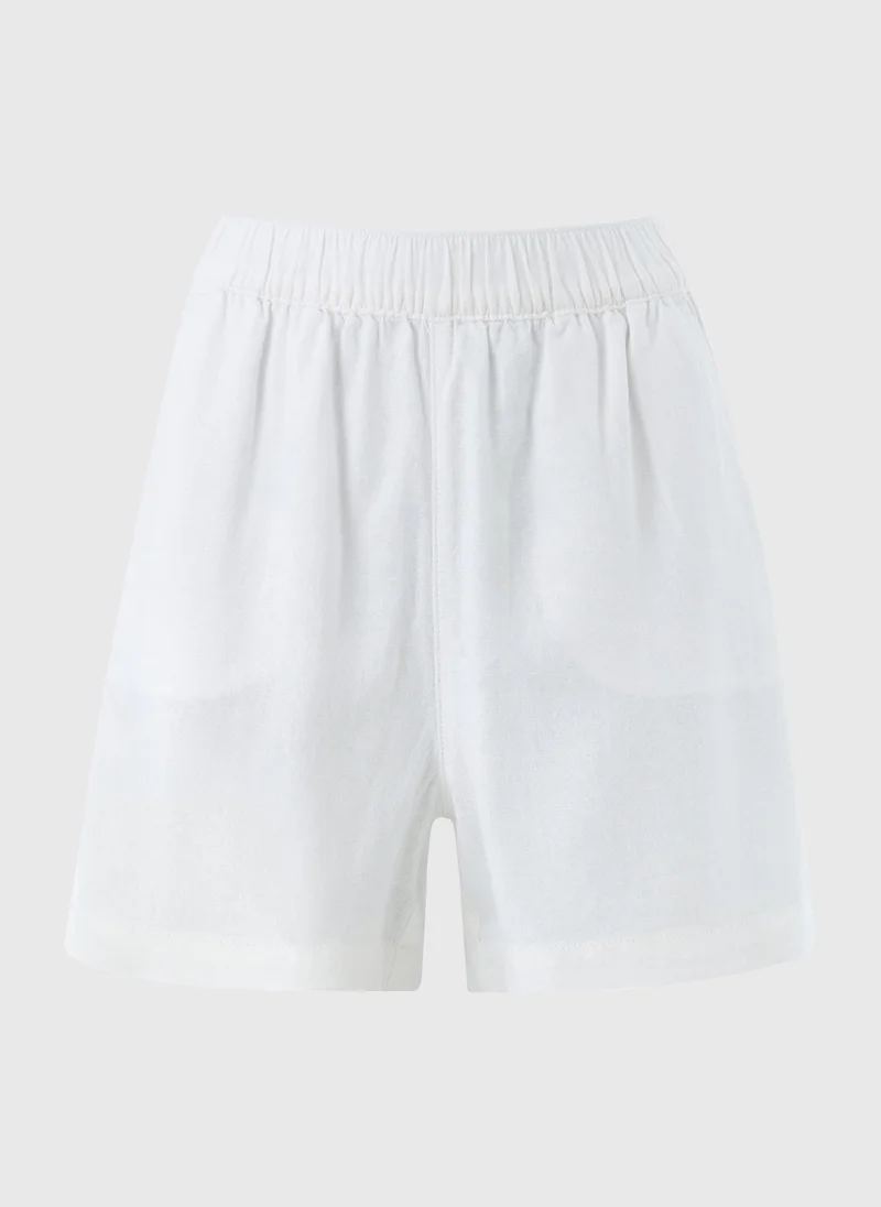 Matalan White Linen Blend Shorts