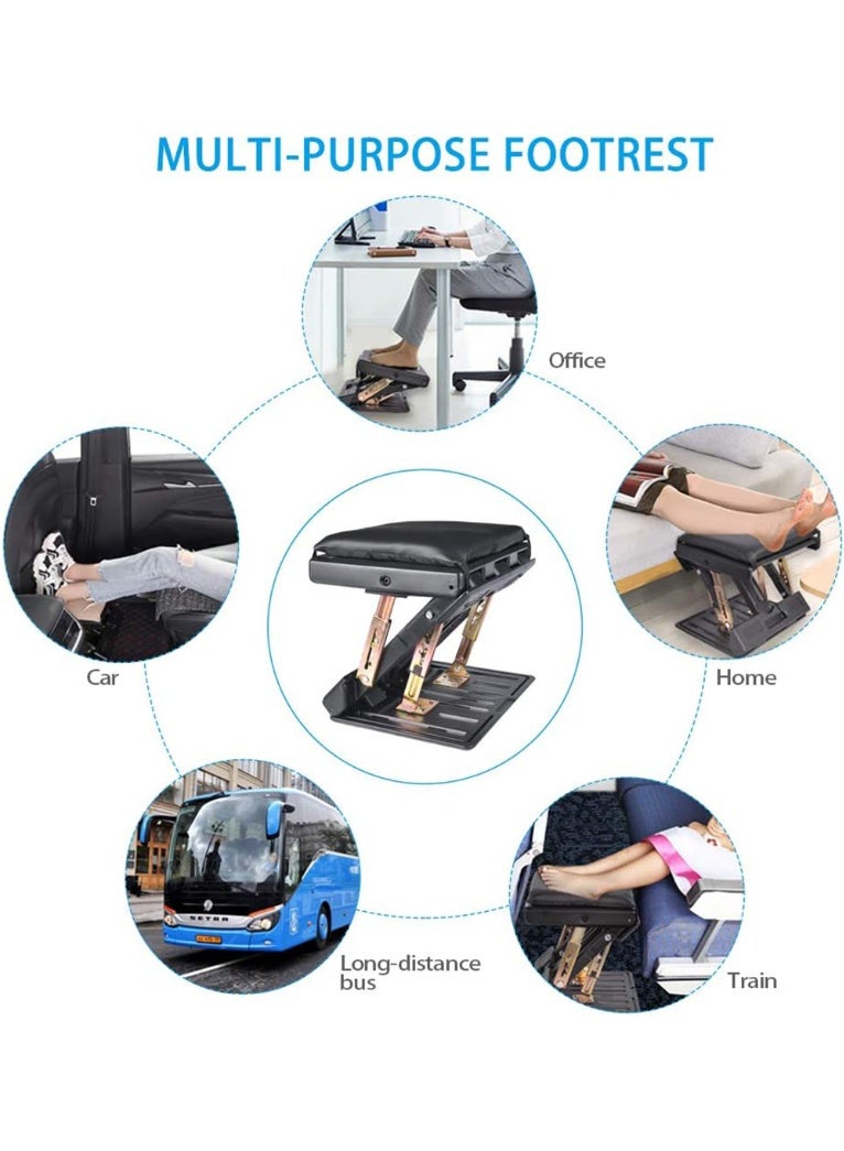 WALALLA Portable Ergonomic Removable Soft Adjustable Footrest, Foldable Porable Chair with Removable Soft Foot Rest Pad and Massaging Beads - Image 5