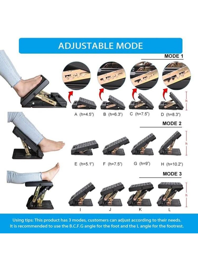 WALALLA Portable Ergonomic Removable Soft Adjustable Footrest, Foldable Porable Chair with Removable Soft Foot Rest Pad and Massaging Beads - Image 2