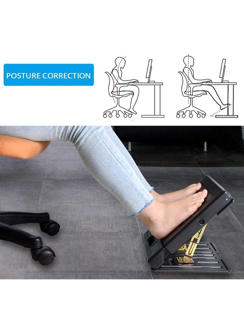 WALALLA Portable Ergonomic Removable Soft Adjustable Footrest, Foldable Porable Chair with Removable Soft Foot Rest Pad and Massaging Beads - Image 3