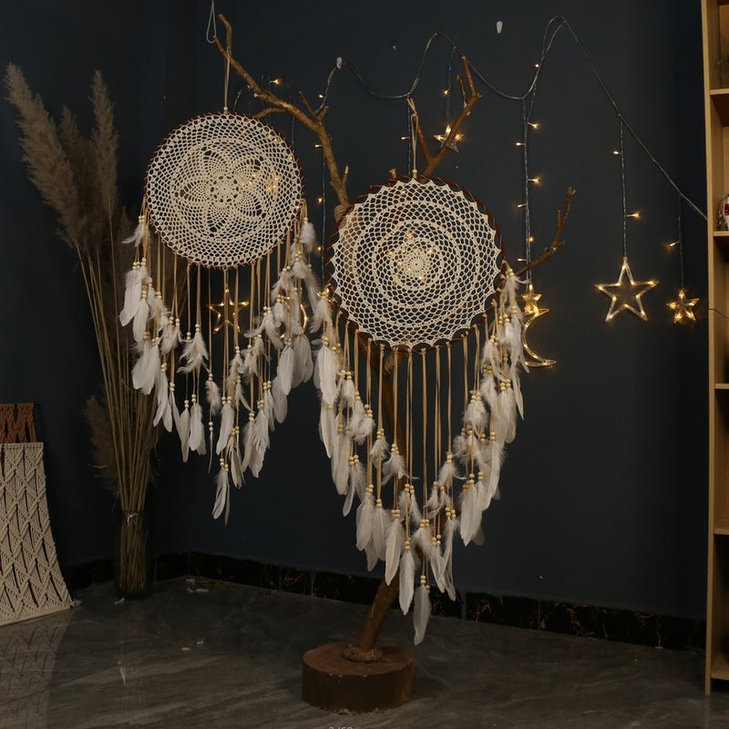 Bohemian Style Large Wall-Mounted Dream Catcher Hand-Woven Feather Interior Decoration Manufacturer - Image 2