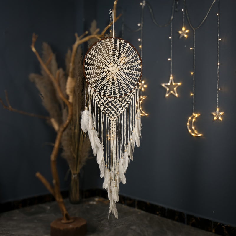 Bohemian Style Large Wall-Mounted Dream Catcher Hand-Woven Feather Interior Decoration Manufacturer - Image 1
