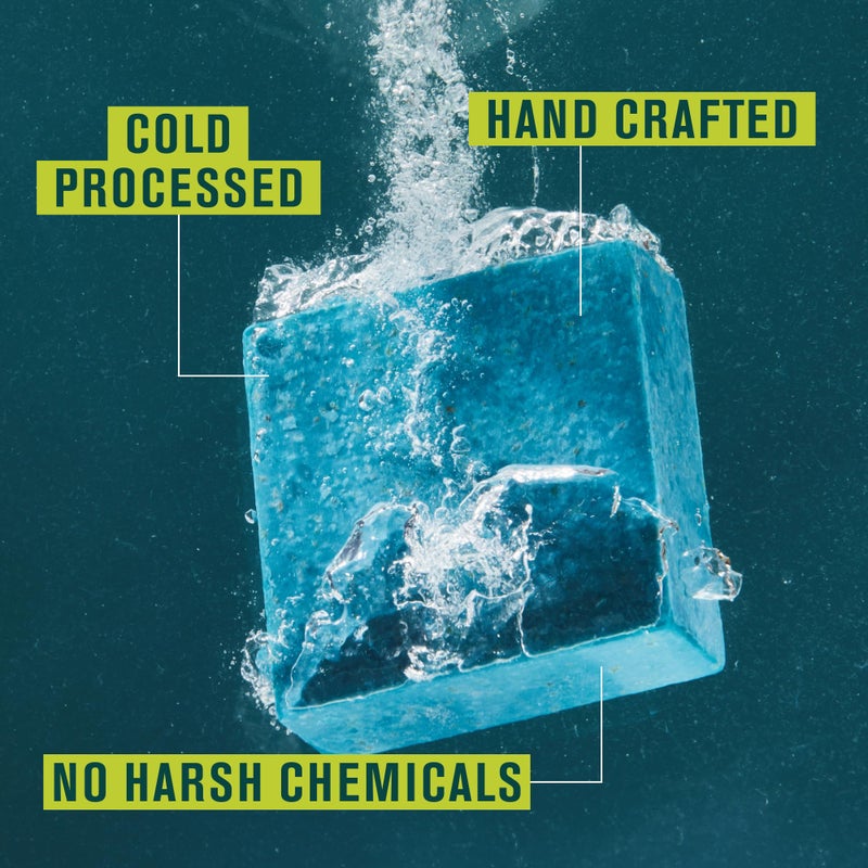 Every Man Jack Cold Plunge Mens Bar Soap - Pacific Dive Scent with notes of Sea Salt, Kelp, Refreshing Citrus - Deeply Cleans, Hydrates with Naturally Derived Ingredients and Light Grit - 5oz 2 Pack - Image 2