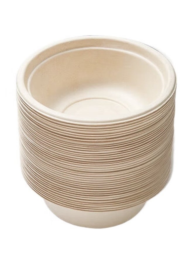 Cooker King Natural Sugar Cane Pulp Paper Plates, Disposable Tableware, Waterproof And Oil-Resistant, Thickened, Natural Color, Biodegradable Bowls, 350Ml, 40 Pieces - Image 1