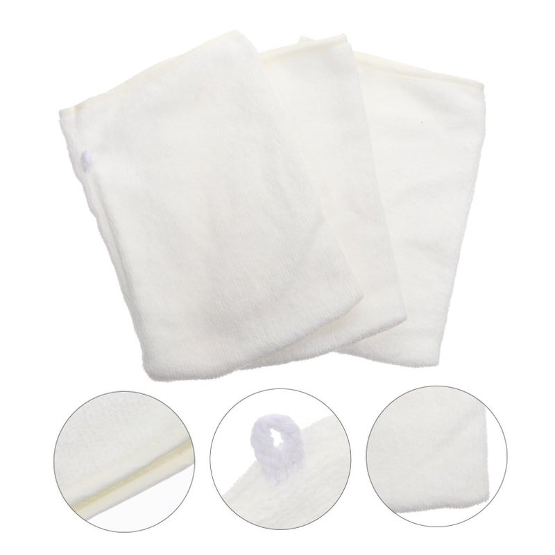 3pcs White Makeup Remover Gloves Exfoliating Face Wash Mitts For Facial Skin Cleansing - Image 5