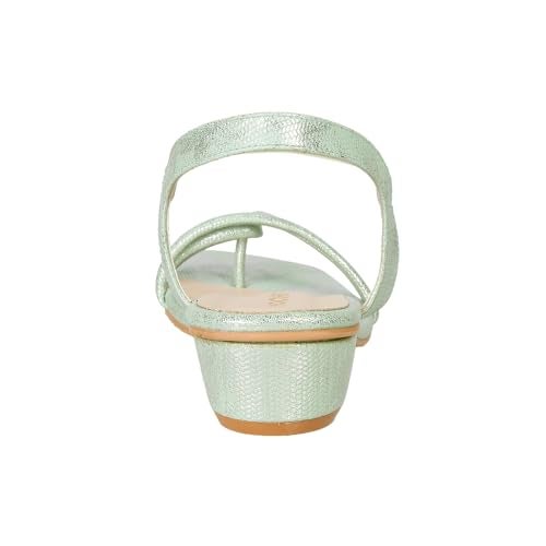 Mochi Women LIGHTGREEN Synthetic Leather Block Heel Fashion Sandal UK/6 EU/39 (33-830) - Image 5