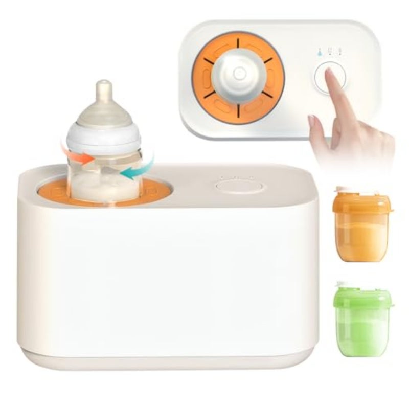 2-In-1 Baby Bottle Warmer Formula Mixer with 2pcs Baby Formula Dispensers, Electric Bottle Shaker with Constant Temperature Automatic Mixing, Multifunctional Baby Milk Powder Mixer - Image 1