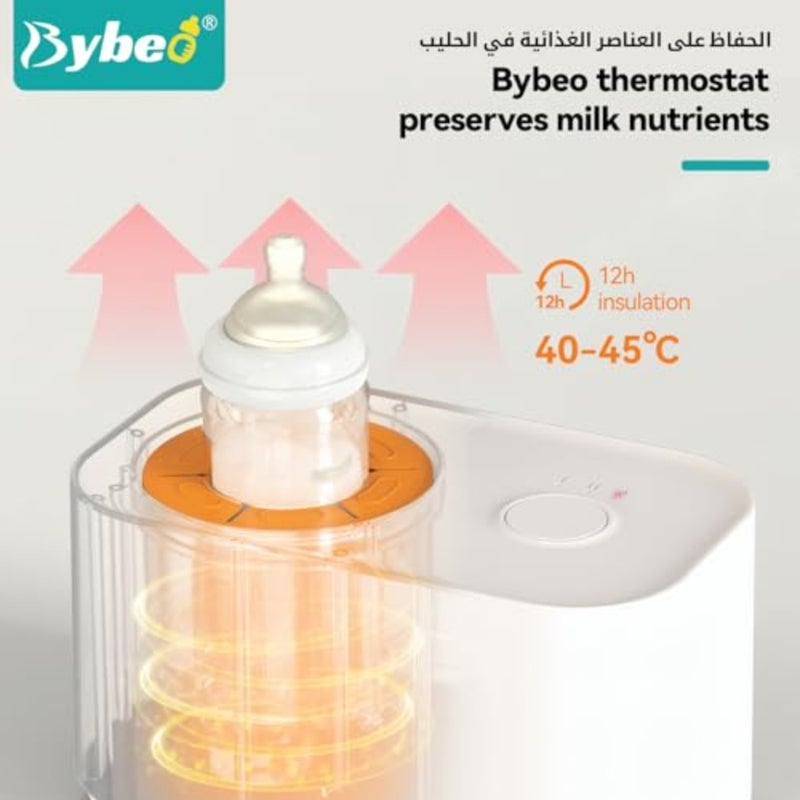 2-In-1 Baby Bottle Warmer Formula Mixer with 2pcs Baby Formula Dispensers, Electric Bottle Shaker with Constant Temperature Automatic Mixing, Multifunctional Baby Milk Powder Mixer - Image 4