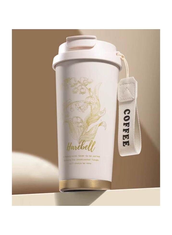 Bisbell Travel Mug Reusable Insulated Coffee Cup Vacuum Insulation Stainless Steel Thermal Coffee Mug With Straw for Hot Cold Drinks,White,BB3540  - Image 4