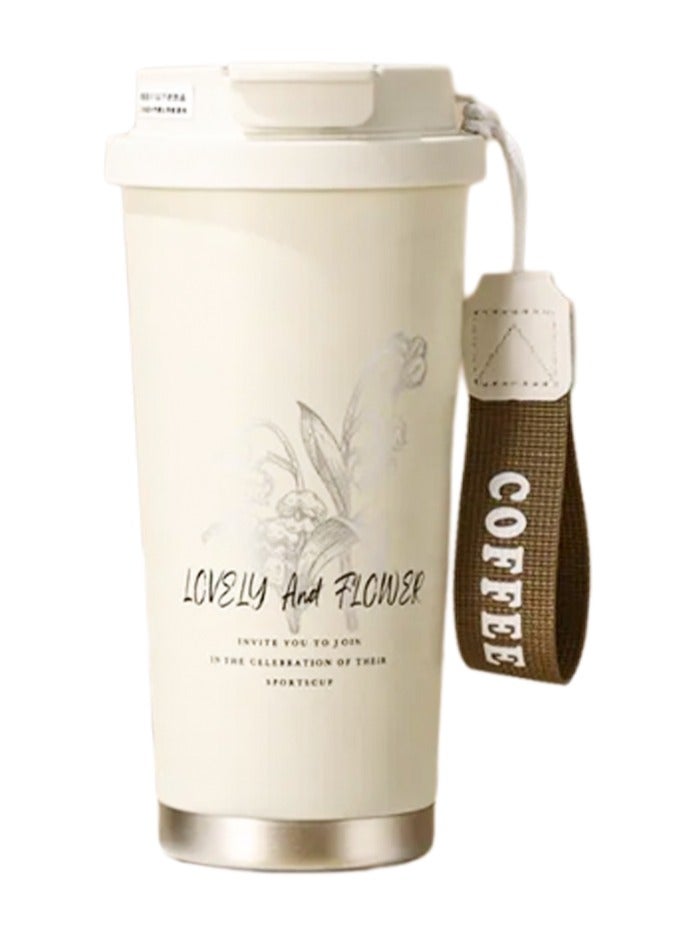 Bisbell Travel Mug Reusable Insulated Coffee Cup Vacuum Insulation Stainless Steel Thermal Coffee Mug With Straw for Hot Cold Drinks,White,BB3540  - Image 5