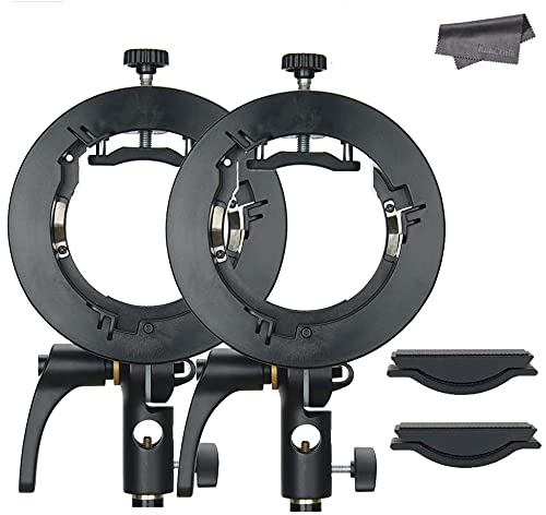 Godox S2 Speedlite S-Type Bracket Speedlight Bowens Mount Compatible with Godox V1 AD200Pro AD300Pro AD400Pro AD200 V860II TT685 TT600 TT350 ML60, for Snoot Softbox Beauty Dish Reflector (2Packs) - Image 1