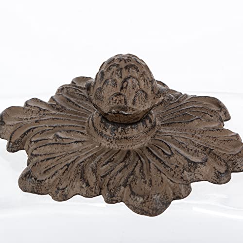 GG Collection Cream Ceramic Butter Dish with Metal Work in Acanthus Leaf Design - Image 3