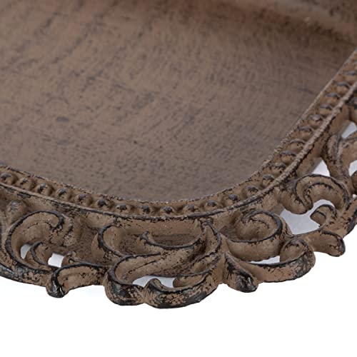 GG Collection Cream Ceramic Butter Dish with Metal Work in Acanthus Leaf Design - Image 5