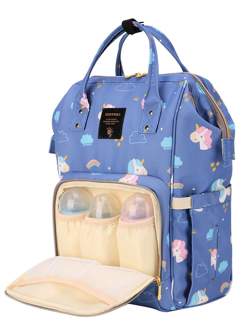 Loquat Diaper Bag Soft And Comfortable Padded Shoulder Straps - Unicorn Blue - Image 3