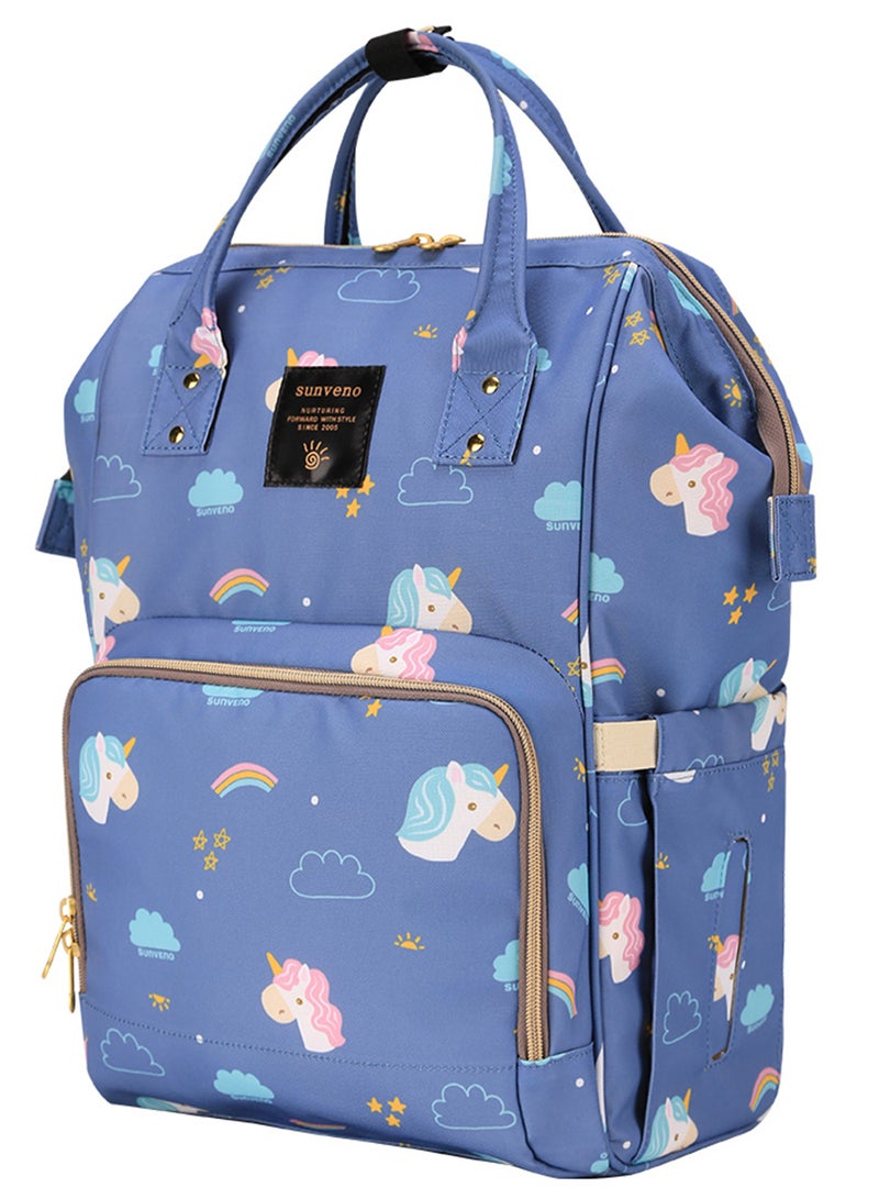 Loquat Diaper Bag Soft And Comfortable Padded Shoulder Straps - Unicorn Blue - Image 2