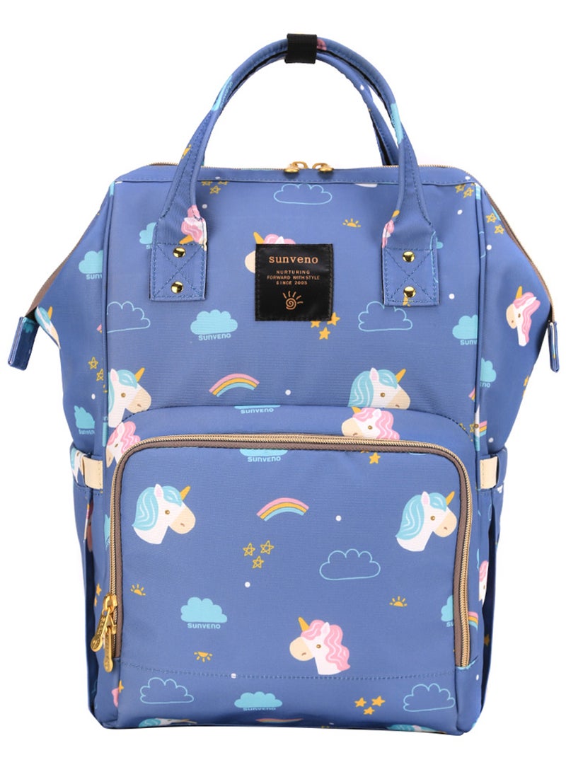 Loquat Diaper Bag Soft And Comfortable Padded Shoulder Straps - Unicorn Blue - Image 1