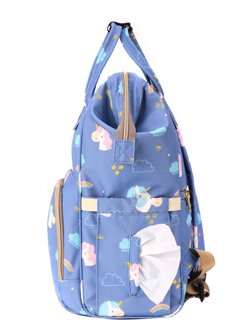 Loquat Diaper Bag Soft And Comfortable Padded Shoulder Straps - Unicorn Blue - Image 4