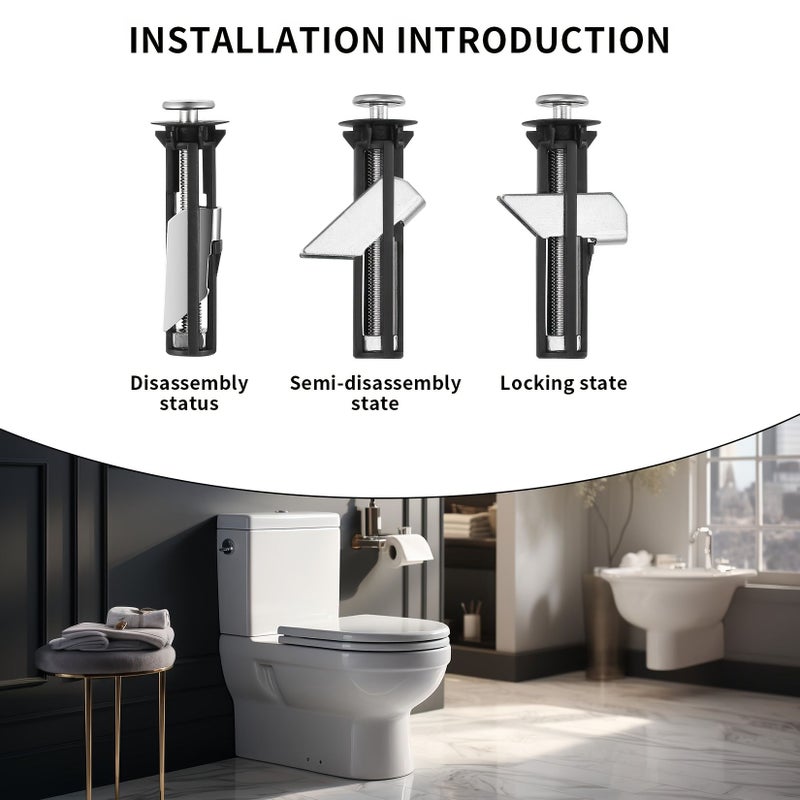 Universal Toilet Lid Attachment Screws with Washer 2 Pack - Image 2