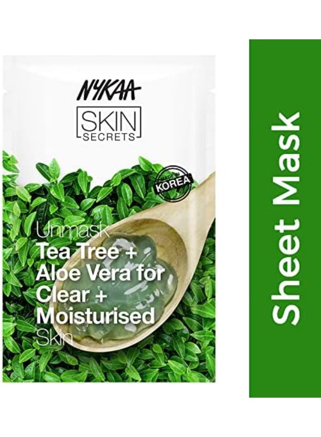 Nykaa Skin Secrets Tea Tree + Aloe Vera Sheet Mask - Image 2
