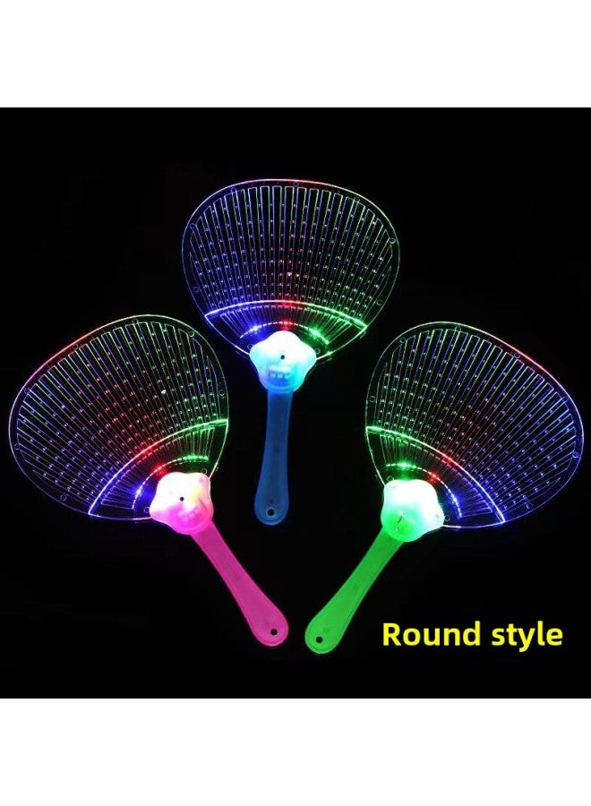 Loquat Luminous Fan Summer Night Market Square Stall Hot Supply Luminous Children's Toys Yiwu Small Commodities Stall-Color:Round - Image 1