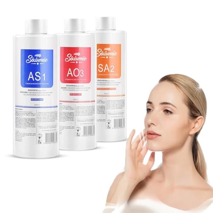 Marfort AS1 SA2 AO3 Aqua Peeling Solution Combination with Salon Special Solutions Skin Care Aqua Peeling Serum Machine 400ml (Set of 3 Bottles) - Image 1