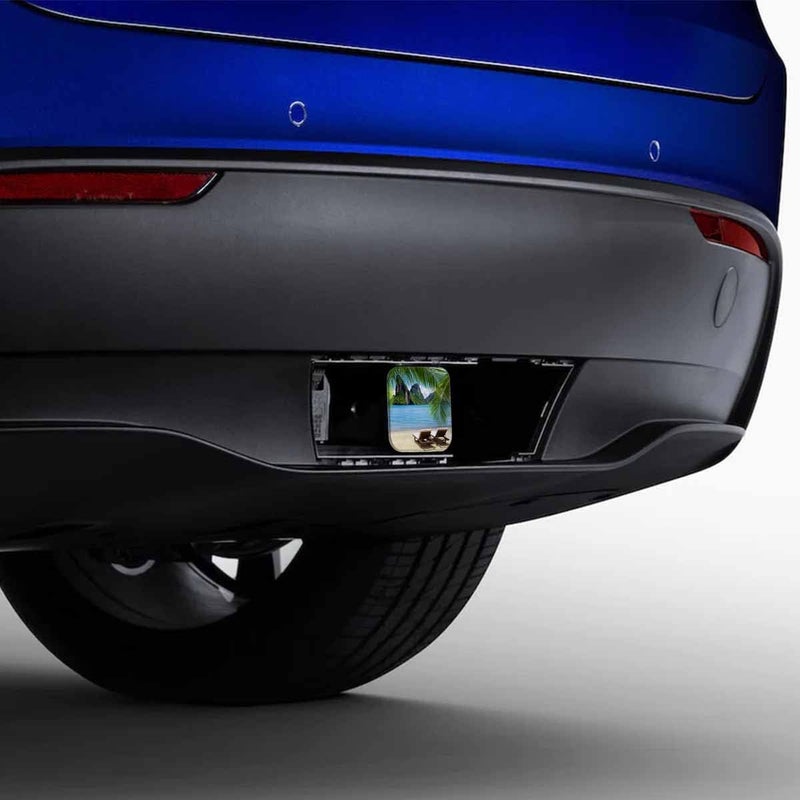 Beabes Sandy Beach Hitch Covers for Trucks Tropical Ocean Sea Chairs Mountain Rocks Palms Trailer Hitch Cover  2 Inch Tow Receiver Tube Plug Cap  Trailer Hitch Cover Compatible for Cars Pickups - Image 4