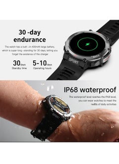 Lemfo Rugged Smart Watch, 1.39" HD Amoled Display Smart Watch, Ip68 Waterproof AI Voice Assistant Smart Wrist Watch With NFC Control, Smart Sports Health Watch With Multiple Sports Mode, (1pc, Gold)  - Image 2