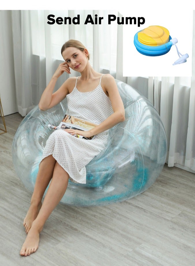 HEYAN Beanless Bag Inflatable Lounge Chair , Air Sofa Outdoor Inflatable Lazy Sofa Chair 110x110x85cm - Image 1