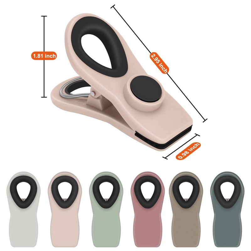 TACGEA Chip Clips, Magnetic Bag Clips with Air Tight Seal for Food Storage, 12 Pieces, Neutral Color - Image 2