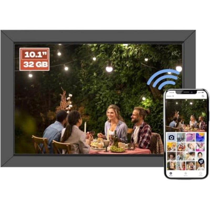 ™إطار صور رقمي WiFi مقاس 10.1 بوصة مدمج بذاكرة سعة 64 جيجابايت، وشاشة لمس LCD IPS مقاس 1280 × 800، وتدوير تلقائي وصوت، ومشاركة سريعة وسهلة للصور أو مقاطع الفيديو - Image 1