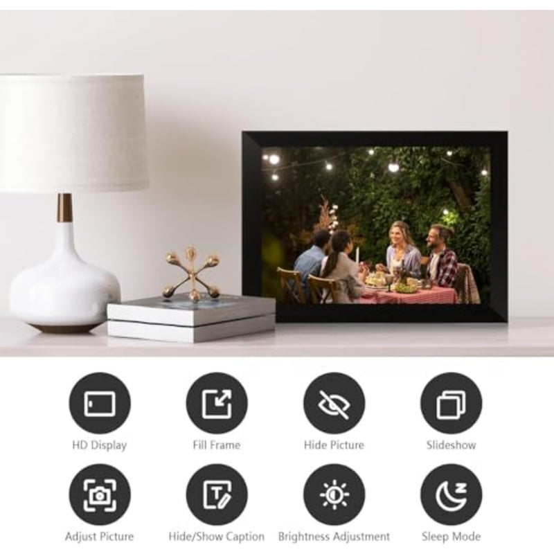 ™إطار صور رقمي WiFi مقاس 10.1 بوصة مدمج بذاكرة سعة 64 جيجابايت، وشاشة لمس LCD IPS مقاس 1280 × 800، وتدوير تلقائي وصوت، ومشاركة سريعة وسهلة للصور أو مقاطع الفيديو - Image 3
