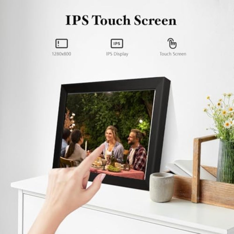 ™إطار صور رقمي WiFi مقاس 10.1 بوصة مدمج بذاكرة سعة 64 جيجابايت، وشاشة لمس LCD IPS مقاس 1280 × 800، وتدوير تلقائي وصوت، ومشاركة سريعة وسهلة للصور أو مقاطع الفيديو - Image 2