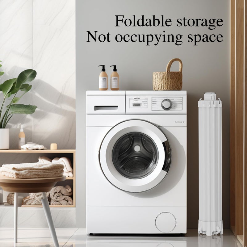 JOOM 4 Legs Double Layer Clothes Drying Rack, Garment Rack Portable and Foldable Space Saving Laundry Drying Rack - Drying Rack Clothing Floor Folding Balcony Bedroom Household Aluminum - Image 3