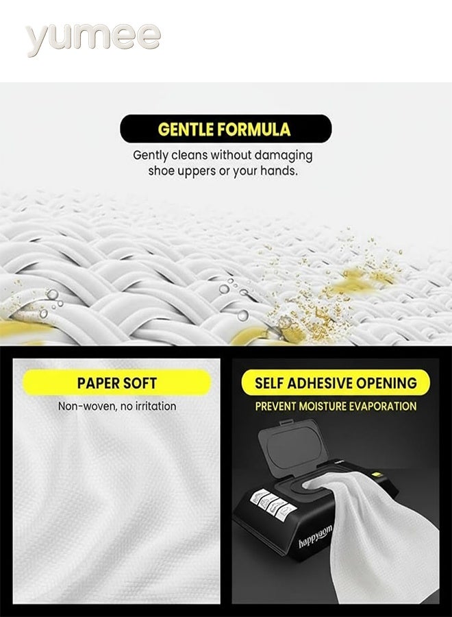 yumee Shoe Wipes, 2 Pack Disposable Wipes with Quick Cleaning and Portable Design, Instantly Remove Dirt & Stains on White Shoes, Sneakers & Boots – Ideal for Travel, Office, Outdoor Use - Image 3
