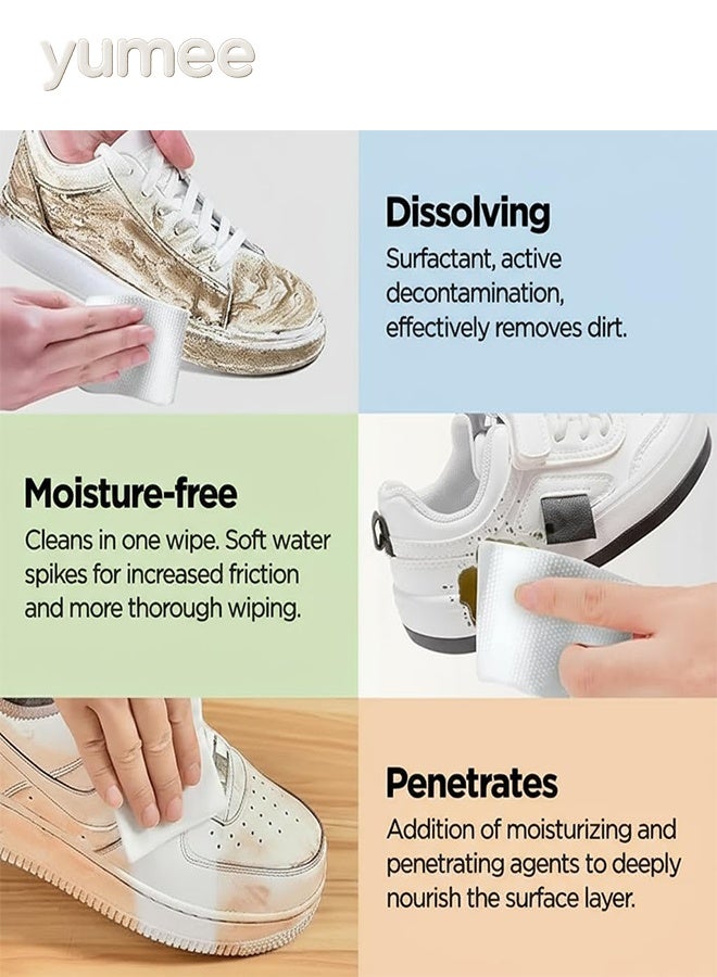 yumee Shoe Wipes, 2 Pack Disposable Wipes with Quick Cleaning and Portable Design, Instantly Remove Dirt & Stains on White Shoes, Sneakers & Boots – Ideal for Travel, Office, Outdoor Use - Image 2