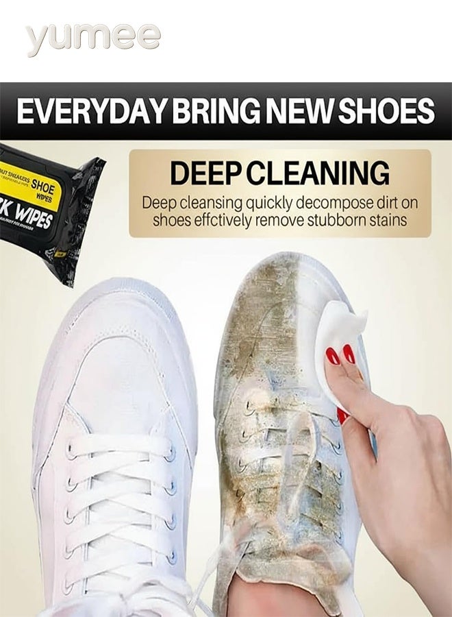 yumee Shoe Wipes, 2 Pack Disposable Wipes with Quick Cleaning and Portable Design, Instantly Remove Dirt & Stains on White Shoes, Sneakers & Boots – Ideal for Travel, Office, Outdoor Use - Image 4