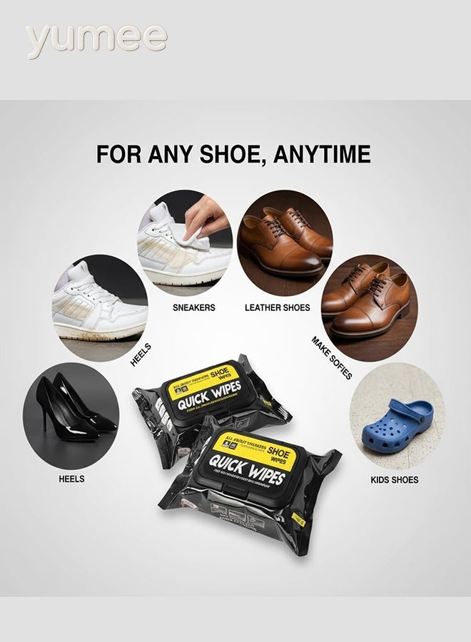 yumee Shoe Wipes, 2 Pack Disposable Wipes with Quick Cleaning and Portable Design, Instantly Remove Dirt & Stains on White Shoes, Sneakers & Boots – Ideal for Travel, Office, Outdoor Use - Image 5