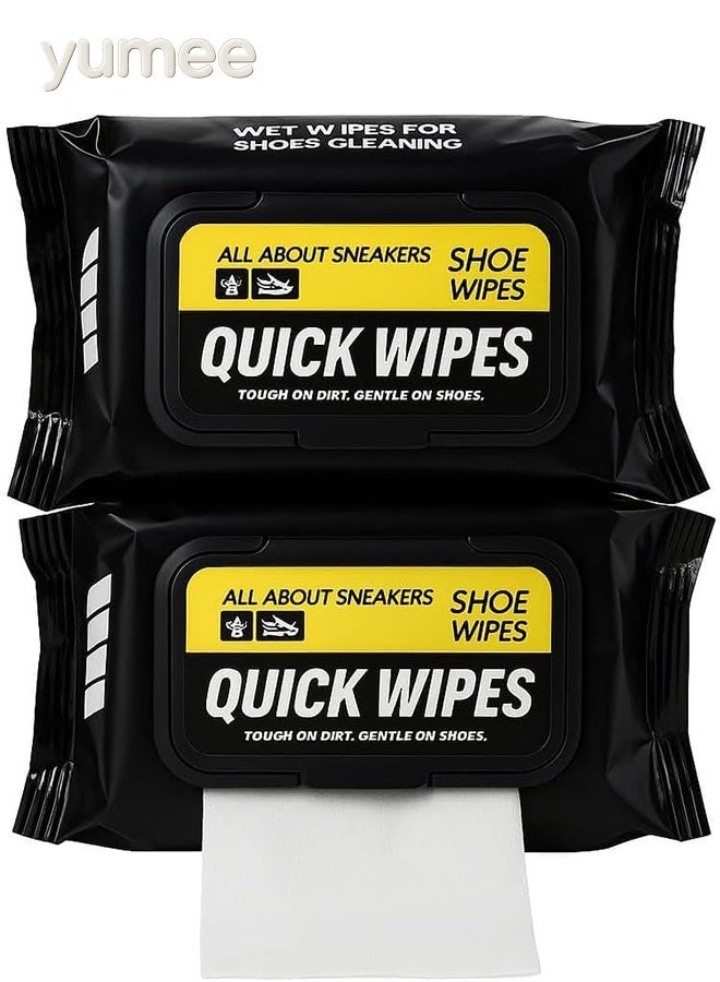 yumee Shoe Wipes, 2 Pack Disposable Wipes with Quick Cleaning and Portable Design, Instantly Remove Dirt & Stains on White Shoes, Sneakers & Boots – Ideal for Travel, Office, Outdoor Use - Image 1