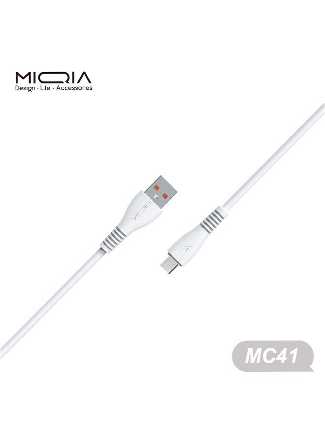 ميقيا MIQIA MC41 2.4A كابل شحن سريع بطول 100 سم أبيض - Image 2