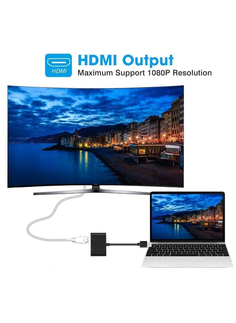 ماركة غير محددة محول USB 3 الى HDMI VGA كيبل HD 1080P لاجهزة الكمبيوتر واللابتوب ويندوز 7-8-10 يدعم Mac OS هاي سييرا لا لينكس وكروم أسود  - Image 4