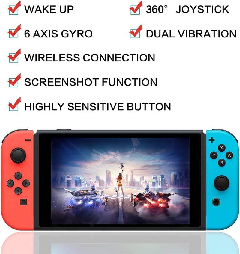 Exrp Joy Con Controller Compatible with Nintendo Switch/Lite/OLED,Replacement for Switch Joy Pad,Wireless Controllers Support Dual Vibration/Wake-up/Motion Control - Image 2