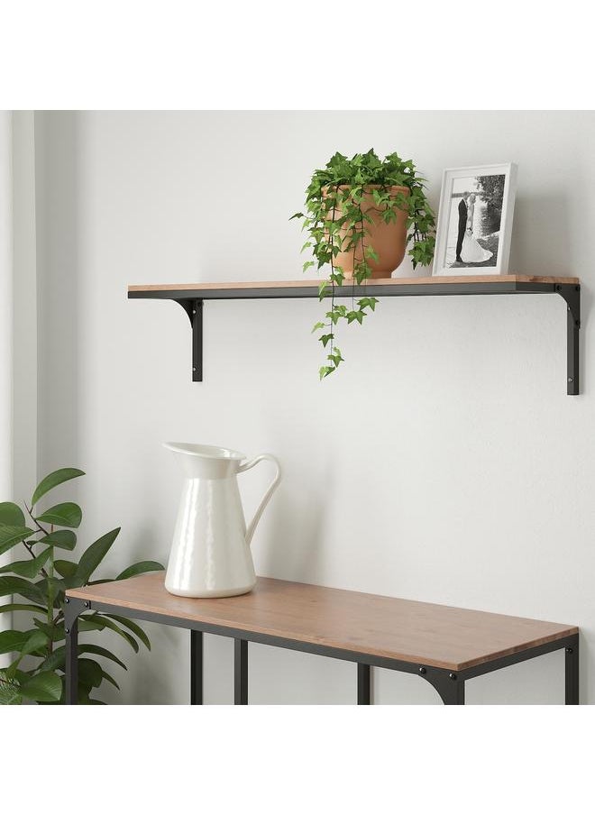 erorex Wall shelf, black, 101x20 cm  - Image 3