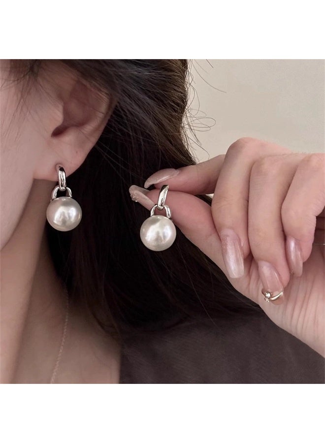 Goolsky أقراط لؤلؤة متدلية للنساء - أقراط أنيقة بسيطة، مجوهرات فاخرة متعددة الاستخدامات، لؤلؤ صناعي/مياه عذبة، دبابيس فضة S925، ملابس المكتب/الزفاف/عيد - Image 1