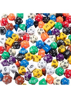 Monster Protectors Monster Gaming 100 Dice Value Pack 10 Multicolored Assorted Polyhedral Die Compatible With Dungeons Dragons Mtg Magic Rpg Dnd & Board Games Includes D4 D6 D8 D10 D12 D20  - Image 1