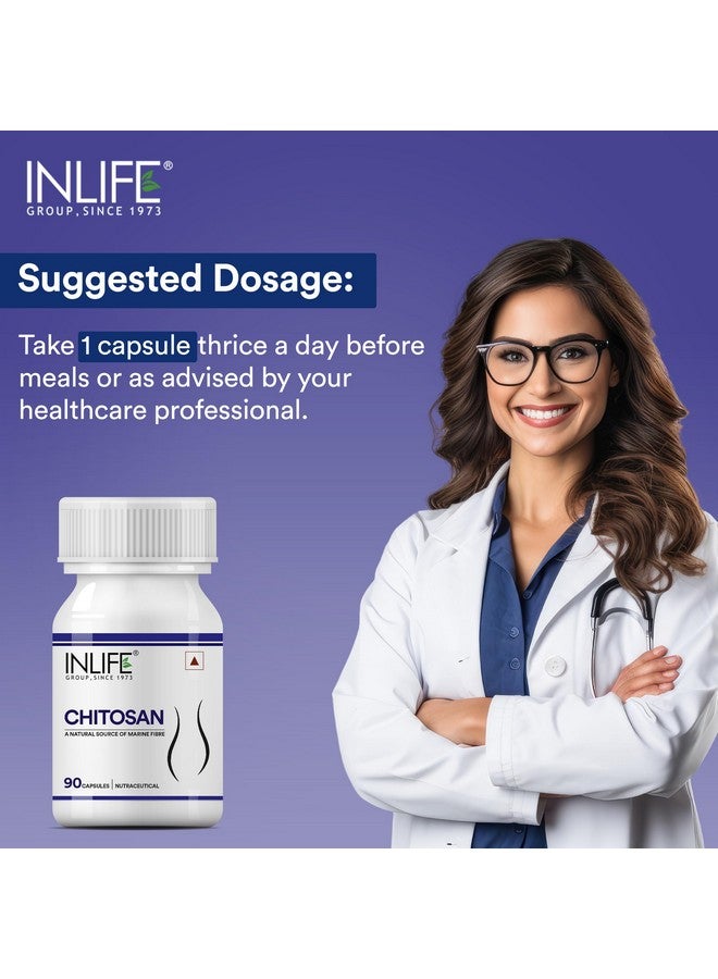 INLIFE Chitosan Supplement 1050 mg, per serving - 90 Capsules (Pack of 1) - Image 3