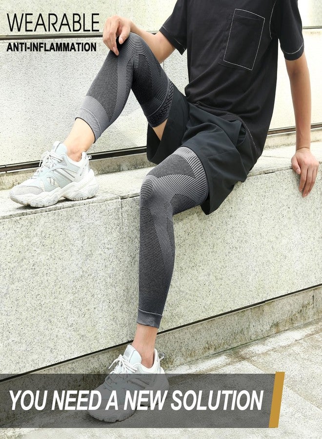 NEENCA Compression Leg Sleeve - Long Knee Sleeve, Ultra-thin Leg Sleeve with Graphene Ions Infused Fabric for Knee Pain Relief, Swelling, Arthritis, Poor Circulation, Runner, Sports - FSA/HSA Approved - Image 3