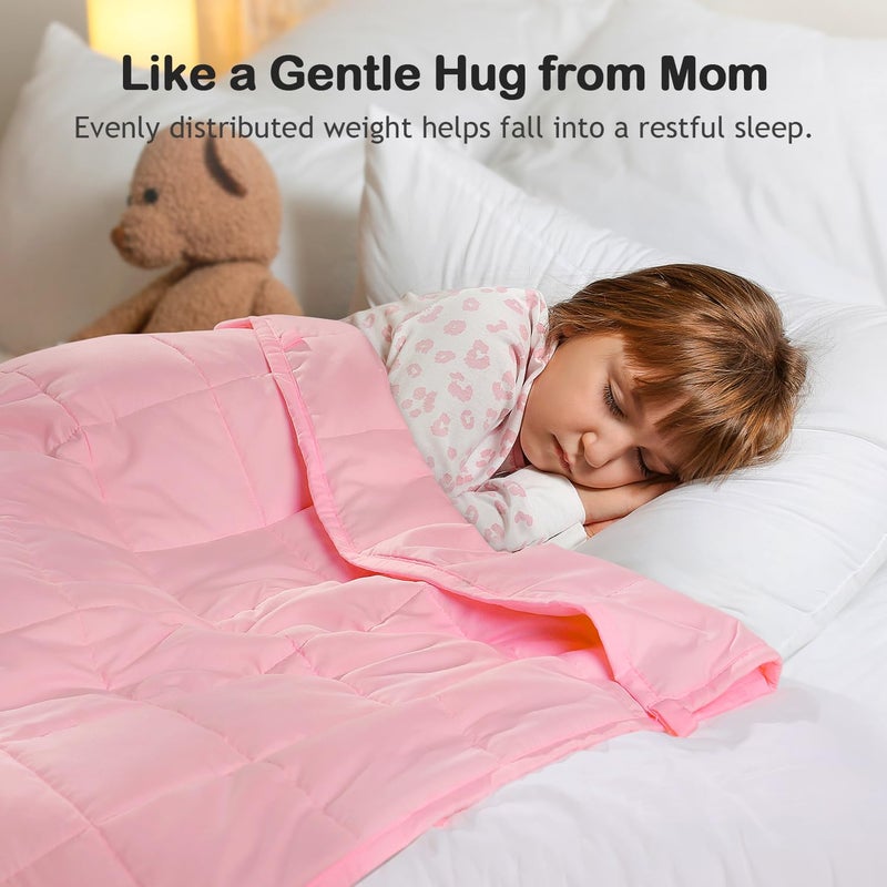 Kivik Weighted Blanket 5 lbs  Small Weighted Blanket 5 Pounds  Mini Heavy Blanket Thorw  Breathable Cooling & Warm Blankets  Machine Washable  36x48 Inches Pink - Image 2